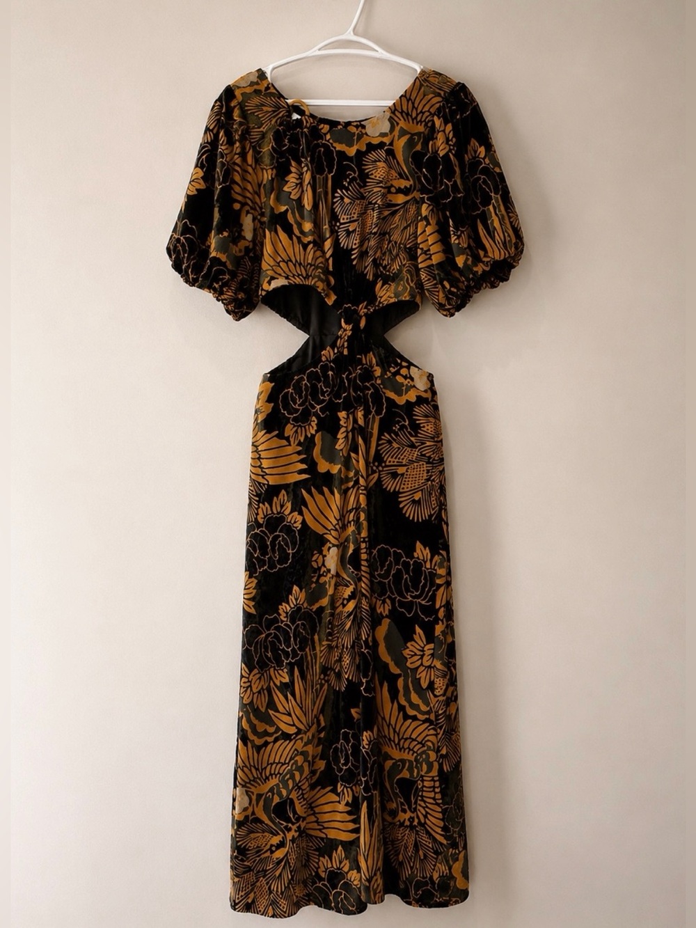 Anthropologie Let Me Be Burnout Velvet Cut Out Maxi Dress XL - Picture 2 of 13
